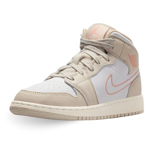 Nike Chaussures Air Jordan 1 Mid Se (GS) Code HQ5879-100 Blanc Fille, Blanc, 39 EU