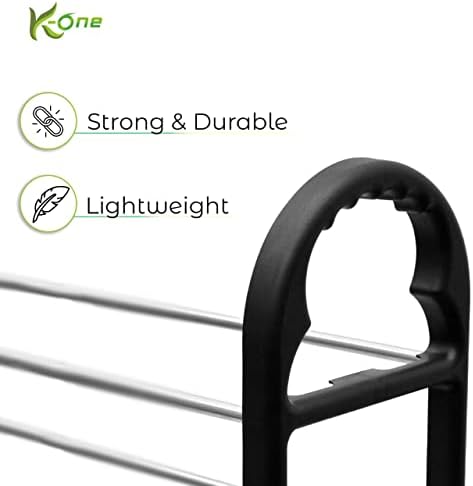 K-ONE 5 Tier Shoe Rack, Strong and Durable, Quick Assembly, No Tools Required (Black-5 Tier)