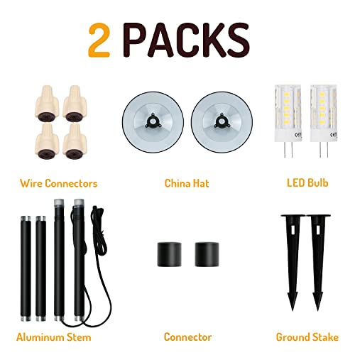 Lumina Lighting Led Low Voltage Landscape Cast-Aluminum Path And Area Light Outdoor 3W G4 Led Bulb Included - Black Pal0101-Bkled2 #TOP2