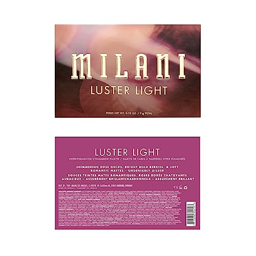 Milani Gilded Luster Light Eyeshadow Palette - 15 Colors Highly Pigmented Matte Shimmer Glitter Eye Shadow Makeup Palette Kit #TOP2