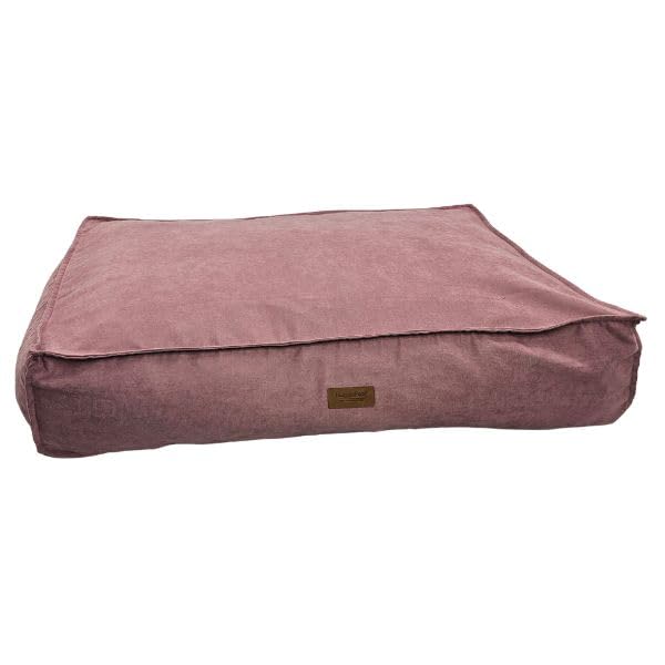HugglePets Luxury Mattress Dog Bed | Pink (97 x 68 cm)