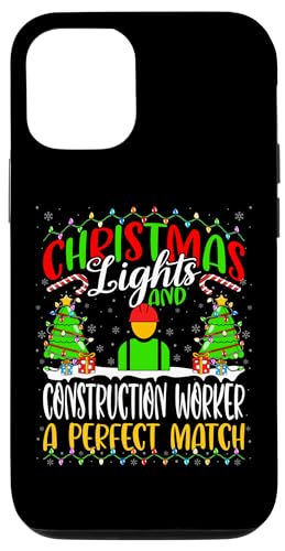 Carcasa para iPhone 14 Christmas Light And Construction Worker Xmas Christmas