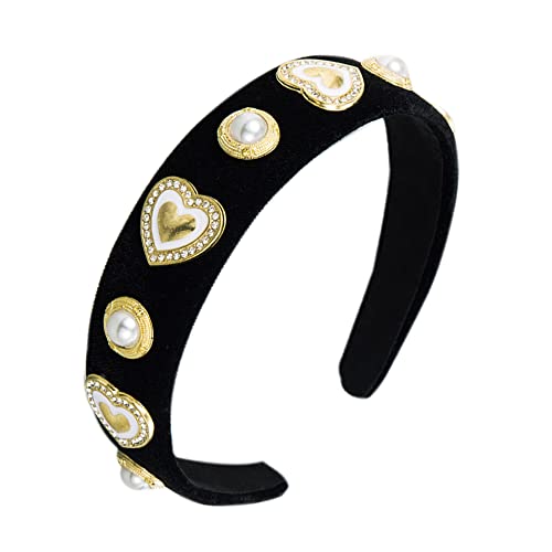 Crystal Rhinestone diademas de terciopelo acolchada amplia Headwear Diamond Beaded Bling antideslizante duro diademas para las mujeres niñas desgaste diario del partido de la boda Cover