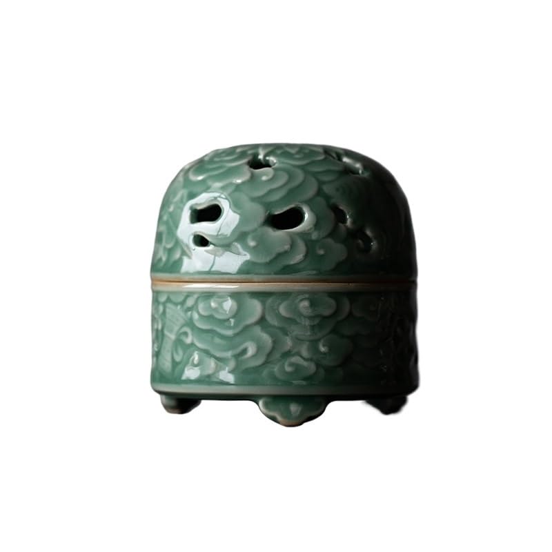 Portaincenso piccolo bruciatore di incenso celadon, bruciatore per aromaterapia creativo, accessori per cerimonia di tè Zen, bruciatore di incenso in ceramica per la casa, bruciatore di incenso a