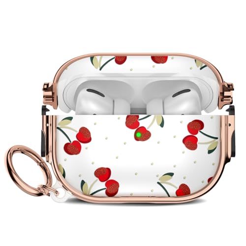 Image of Gedicht for Airpods Pro 2 Case with Lock,TPU Soft Cases for Airpods Pro Case 2nd /1st Gen,Shockproof for Airpod Pro 2nd Generation Cases Cute Pattern Women Girl with Keychain,Cherry Dot