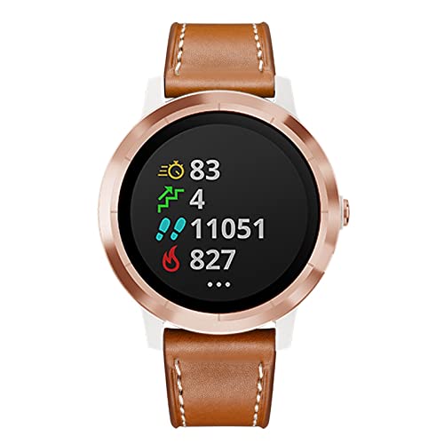 Bracelet de remplacement en cuir compatible avec Garmin Vivoactive 4S