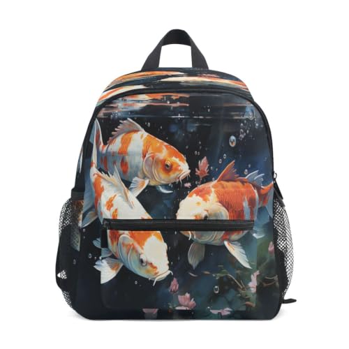 Sac à dos enfant poissons dorés lotus pour école maternelle et CP