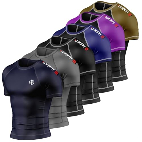 KOMBAT USA Men and Women BJJ Rash Guard Short Sleeve Compression Shirt for Sports Nogi Training, Jiu Jitsu Rash Guard3