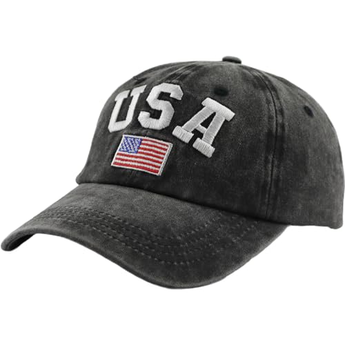 Image of SHANVANKE American Flag Hats for Men Women, Cotton Adjustable Embroidered US Baseball Cap