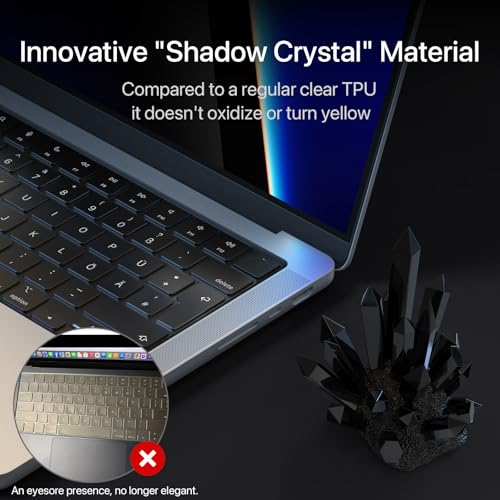 Soonjet Compatible with MacBook EU/UK Layout Keyboard Cover, Premium Ultra Thin Protector for 2025-2021 M4/M3/M2/M1 Pro/Max MacBook Pro 14/16, M4/M3/M2 MacBook Air 13/15