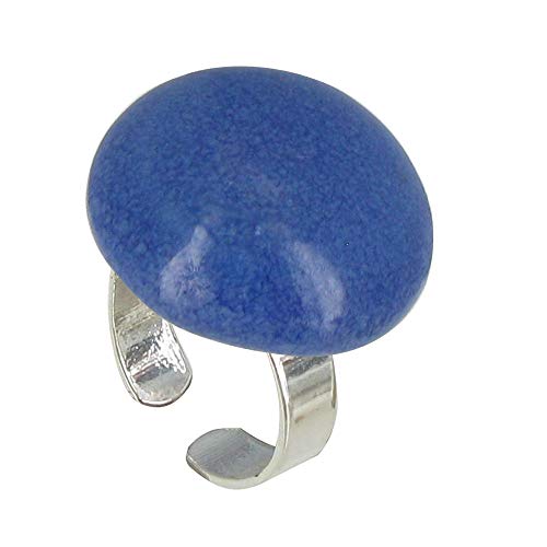 Anillo de plata con setas de cerámica azul un regalo inolvidable para aniversarios