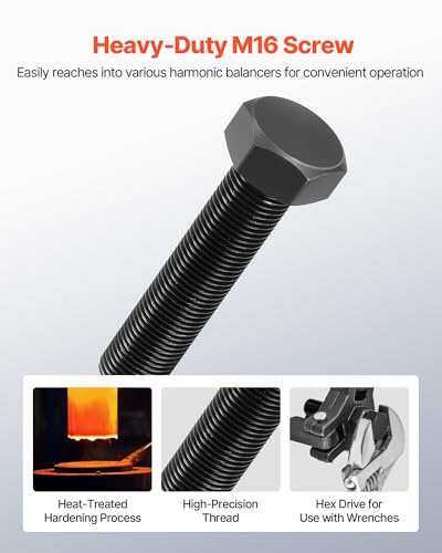 Image of VEVOR LS Harmonic Balancer Puller Kit, Adjustable 3-Jaw Puller Fits Most Late Model Vehicles, 3-Jaw Pulley Puller Set with 4 Forcing Rods for Removing Harmonic Balancers Without Removing The Radiator