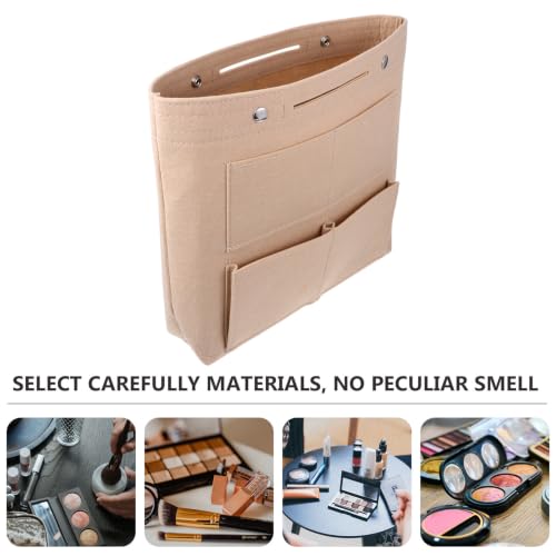Bolsa de maquillaje grande de fieltro YARNOW con diseño multifuncional y forro resistente 7