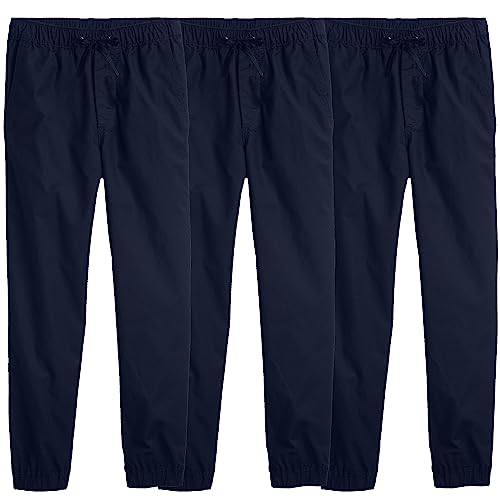 3-Pack Toddlers Slim Fitting Cotton Stretch Classic Twill Joggers