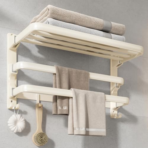 VOLDRA Towel Racks for Bathroom, 24-Inch Towel Shelf with 2