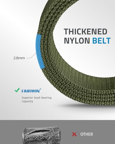 Image of FAIRWIN Tactical Belt, Military Style Webbing Riggers Web Gun Belt with Heavy-Duty Quick-Release Metal Buckle