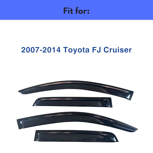 Image of IG Window Visors Fit for 2007-2014 Toyota FJ Cruiser, Out-Channel Rain Guards Vent Wind Deflectors 4PC, Car Accessories for 07-14 FJ Cruiser