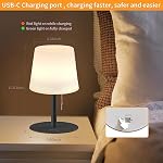 Warm & RGB Cordless Lamp for Outdoor Patio Decor | Battery Powered | Farmhouse Table Lamp | White Desk Lamps for College Dorm Room | Shower Lamps Waterproof Lampshade & Metal Base - Image 2
