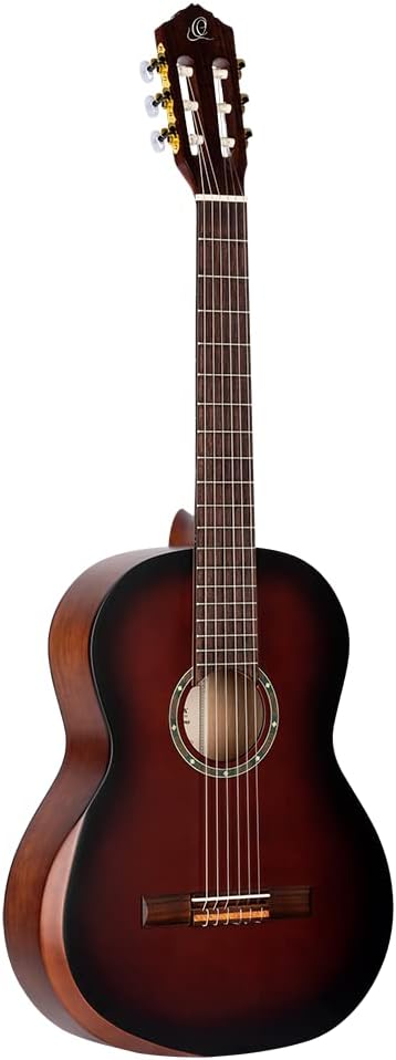 Ortega Guitars 6 String Student Series Pro w/Arm Rest Solid Top Nylon Classical Guitar, Right (R55DLX-BFT)