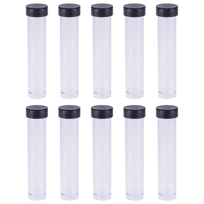 Operitacx Storage Tubes with Lids Sturdy Test Bottles Organiser Plastic Black 30 Pcs Beads Containers Reusable for Small Items for Arts and Crafts Storage