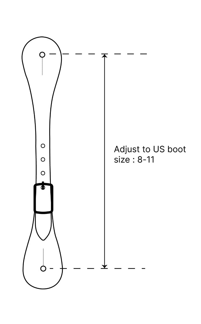 BLACK HOOF Sporenriemen aus Leder, zweifarbig, für Reiter, Westernmänner, Frauen, verstellbare einlagige Sporenriemen, Reitzubehör