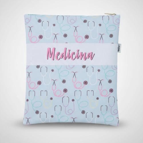 Porta Jaleco ou Porta Esteto Impermeável Medicina - Estetoscópio Azul Claro