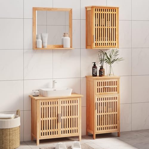 Gli armadi da bagno con griglia frontale consentono una buona ventilazione all'interno.