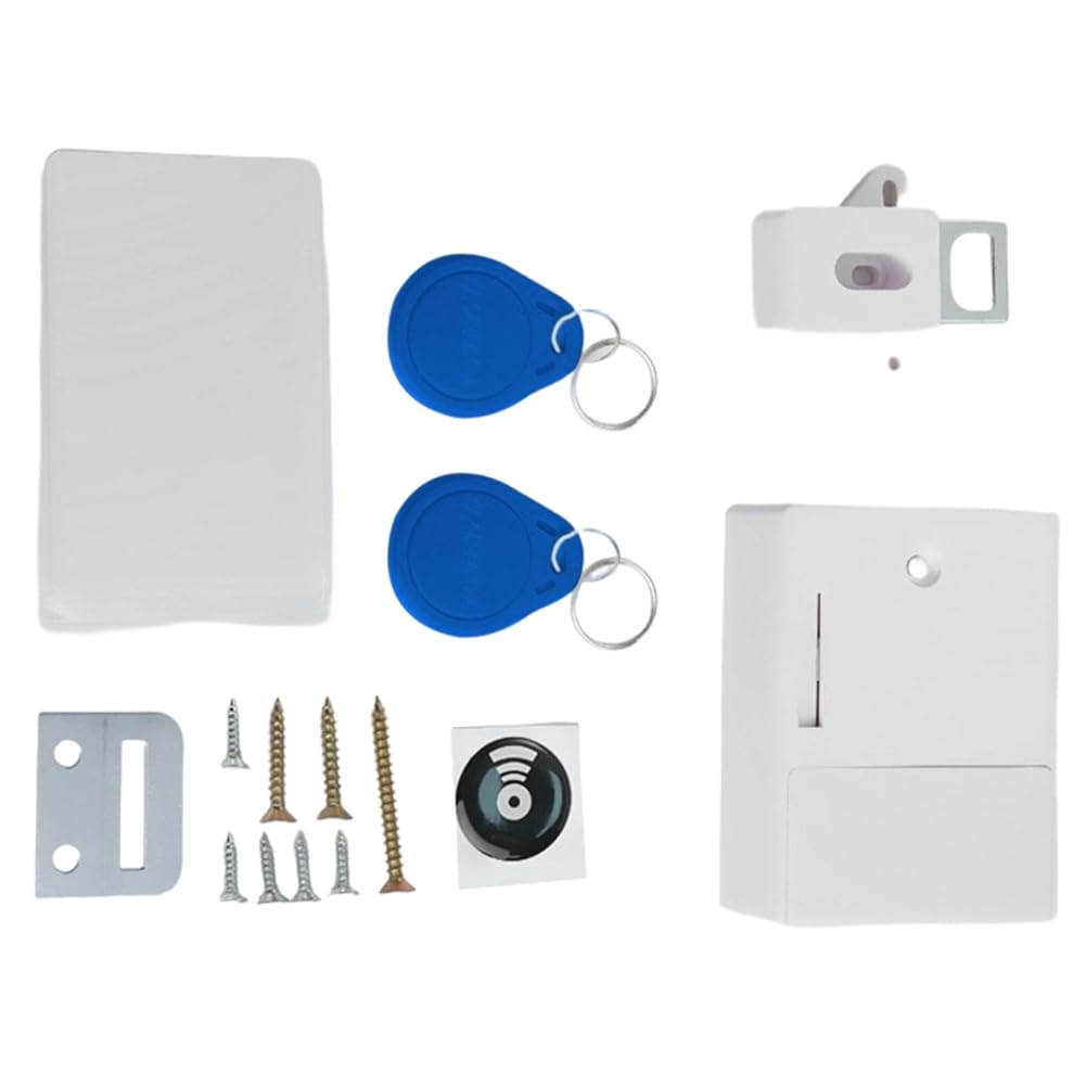 Jnchdghwa White Smart Rfid Digital Lock For Furniture -, No Drill Installation, Key Card Access