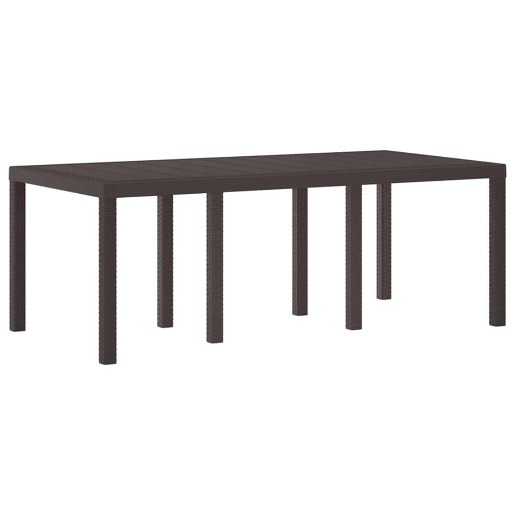 vidaXL Garden Table Brown 200 x 100 x 73 cm Poly Rattan, Garden and Terrace, Modern Rectangular Dining Table, Weather-Resistant Outdoor Furniture, Large Gathering Setup