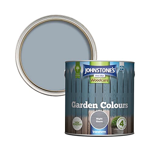 Johnstone’s - Garden Colours - Night Shore - Exterior Wood Paint - Fade Resistant - Suitable for Garden Furniture Outdoors - Fence Paint - Dry in 2 hours - 12m2 Coverage per Litre - 2.5L