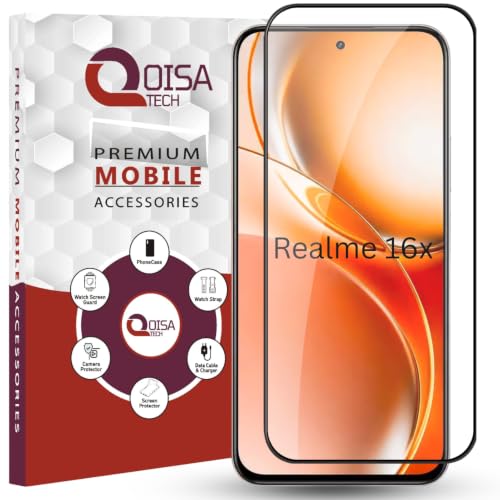 Image of Premium Tempered Glass Screen Protector Guard For Realme 16x 5G (6.84 Inch, Pack of 1) | Edge to Edge Coverage With Easy to installation kit