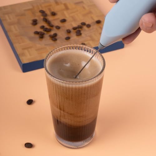 Electric Milk Frother for Lattes, Cappuccinos, Hot Chocolate, and Frappe – Handheld Foam Maker Wand (Battery Not Included) for Smooth Coffee Creations