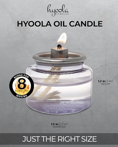 Hyoola 8 Hour Liquid Candles - Disposable Liquid Paraffin Tea Lights - 12 Pack - Modern, Clean Burning, Unscented