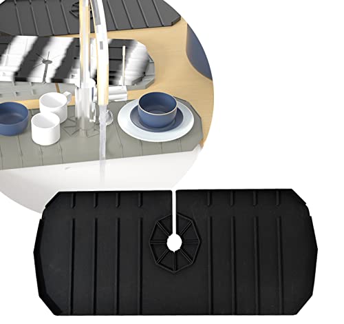 Reposamanos de silicona para utensilios de cocina, 2 en 1, soporte para cucharas de cocina, para cuchara, cuchara, espátula, cucharón, tenedor, antideslizante (Styleb-Black) Cover