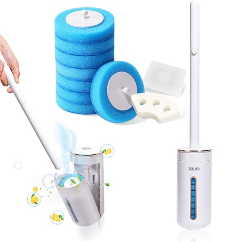 1 Juego Toilet Cleaning System Limpiador Toilet Brush Desechable Cepillo Inodoro Cepillo Limpieza WC Cepillo de Inodoro Reemplazable con Detergente para Limpieza de Baños en Hogares y Hoteles