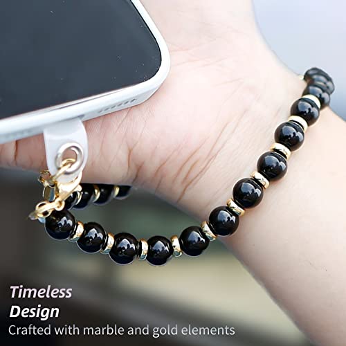 Lostars Marble Beaded Phone Wrist Strap, Detachable Cellphone Lanyard With Tether Tab, Hands-Free Wristlet Bracelet, Adjustable Phone Charm Grip For Women Iphone 14 Pro Max/ 13 Pro Max/ 12 Pro Max/ 11 #TOP5