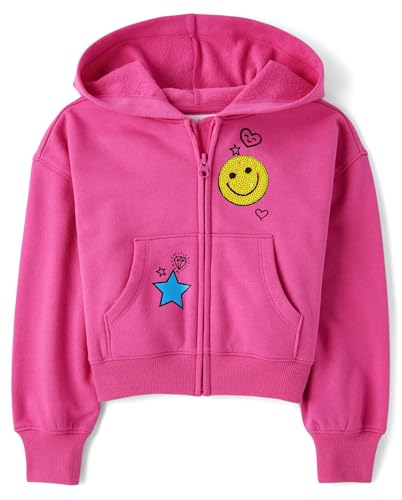 The Children's Place Girls' Long Sleeve Active Hooded Fleece Full Zip Up