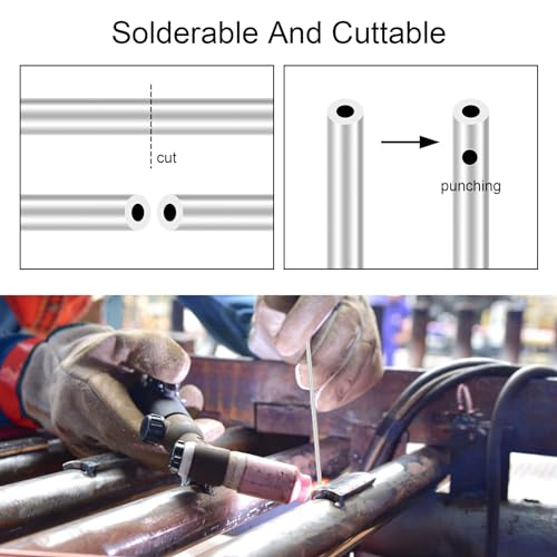 iMeistek 6063 Aluminium-Rundrohre, 5 mm Außendurchmesser, 2 mm Innendurchmesser, 300 mm Länge, 1,5 mm Wand, nahtlos, gerade, Aluminiumrohre (3 Stück)