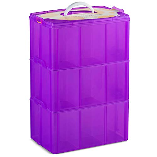 LifeSmart Medium Size Christmas Ornaments Storage Stackable Compatible with Lego Dimensions, Characters, LOL Dolls and More - Thumbnail 2