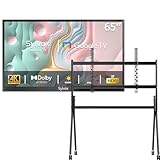 SYLVOX Outdoor TV mit Ständer rollbar, 65 Zoll Smart TV wasserdichte Outdoor Fernseher, 4K Fernseher für draußen, Unterstützung Google Assistant,1000 nits Helligkeit Partial Sun (Deck Pro 2.0)