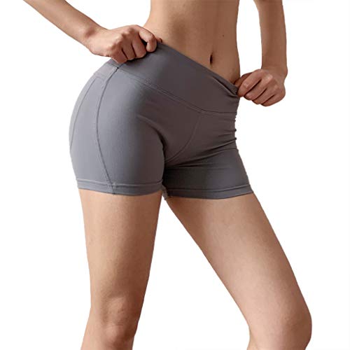 Ladies Cropped Gym Leggings Stitching Breathable Slim Hip-Tightening Fitness Running Yoga Pants Goosun Short Yoga Pants Ride Running Leggings Cool Gym Leggings Sports Tights Gray