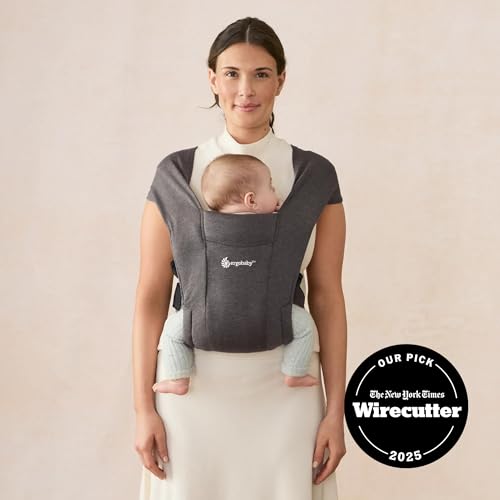 Image of Ergobaby Embrace Newborn Baby Carrier for Infants 0-12 Months (7-25 lbs) - Ergonomic 2-Position Infant Carrier with Head and Neck Support, Hip-Healthy Positioning - Heather Grey