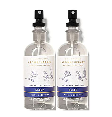Bath & Body Works Aromatherapy Stress Relief Chamomile + Bergamot Pillow Mist, 5.3 Fl Oz, 2-Pack (Chamomile + Bergamot)