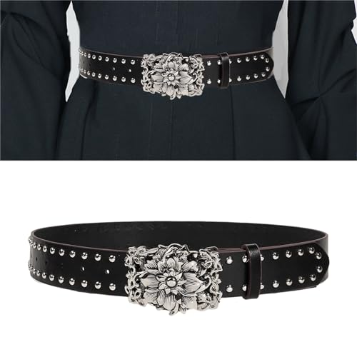 Adjustable Carved Buckle Waist Belt PU Alloy Rivet Belt Hot Girls Women Waist Belt For Coat Skirts Jeans2