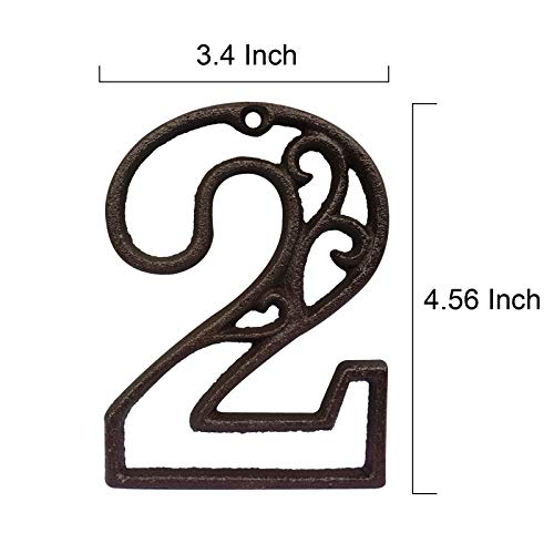 Decorative House Numbers-4.6 Inch High Rustic Cast Iron Home Address Number (Number 2) #TOP1