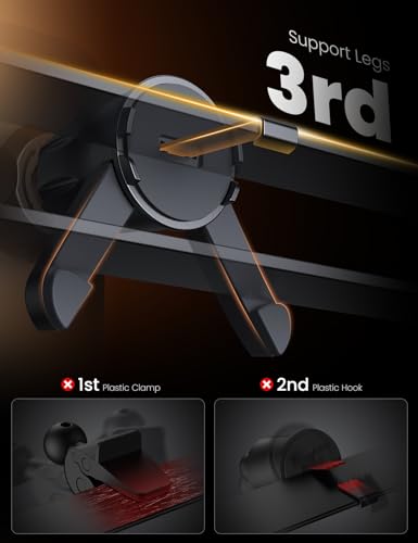 Car Phone Holder【Metal Hook & Support Legs 】 Car Phone Mount Air Vent【Thick Case Friendly 】 Mobile Phone Holder for Cars Phone Mount Compatible With iPhone 15 14 Pro Max Android Smartphone