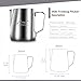 Stainless Steel Milk Frothing Pitcher, 12oz/350ml Milk Coffee Cappuccino Latte Art Frothing Pitcher Barista Milk Jug Cup, Measurements on Both Sides Inside Decorating Art Pen & Microfiber Cloth