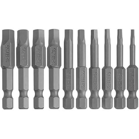 Eyech 10pcs Magnetic Pentagon Head Screwdriver Bits Set, 1/4 Inch Hex Shank 5 point Security Tamper Proof Drive Bit 2.15-7.35mm,50mm, Cr-V Cover