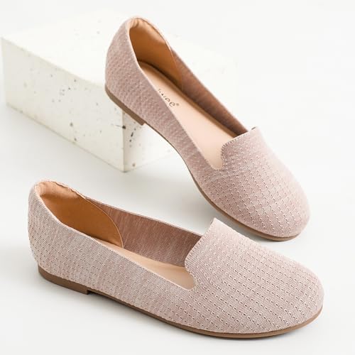 Image of Ataiwee Women's Wide Width Flat Shoes - Casual Round Toe Breathable Plus Size Comfortable Non-Slip Loafers.