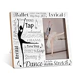 Qiwog Ballet Photo Frame - Dance Wooden Tabletop Picture - Rustic Style - 8x10 inches for Dance Lovers
